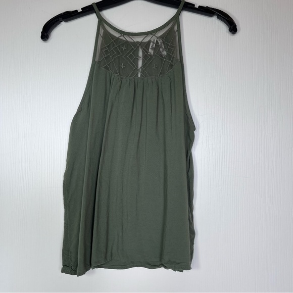 Mudd Tops - Mudd Sage Green Tank Top with Geometric Back
